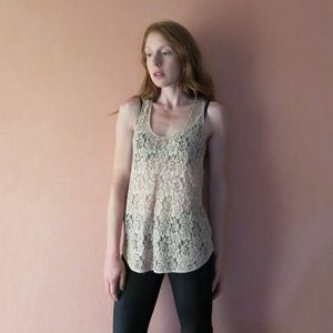 Wilfred Heavy-knit Lace Tank Top